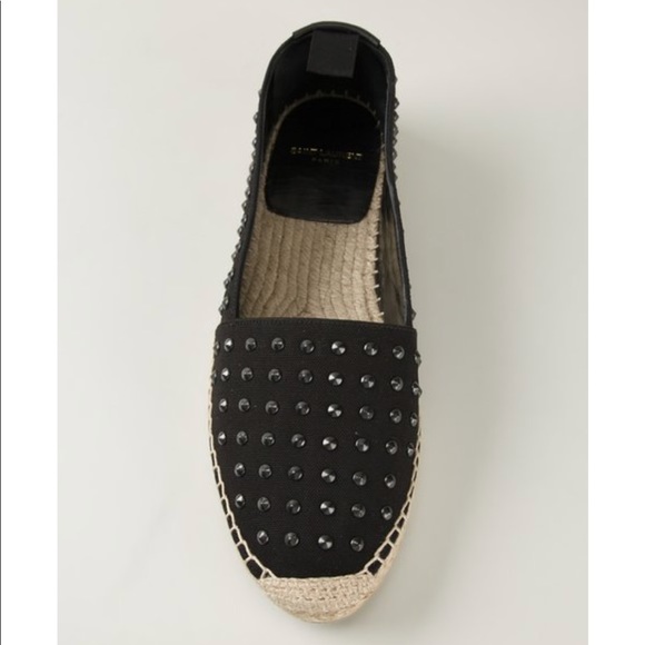 Saint Laurent Studded Canvas Espadrilles - Picture 2 of 12